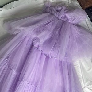 A purple fluffy dress women's small